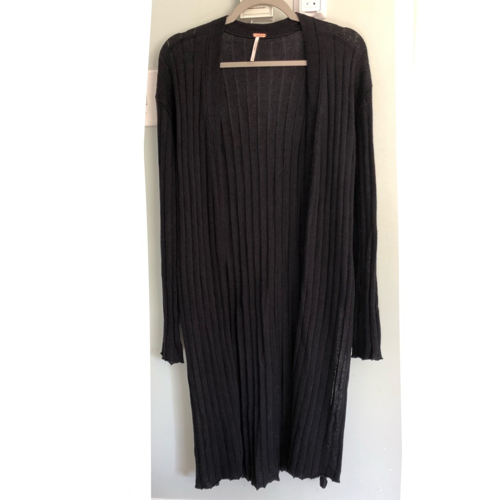 Free People Black Knit Duster - Picture 4 of 6